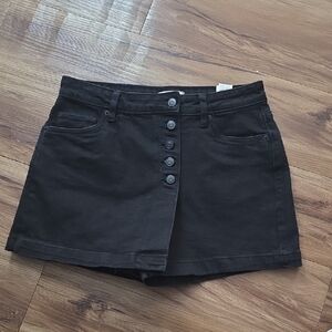 Dex Black Wash Denim Skort